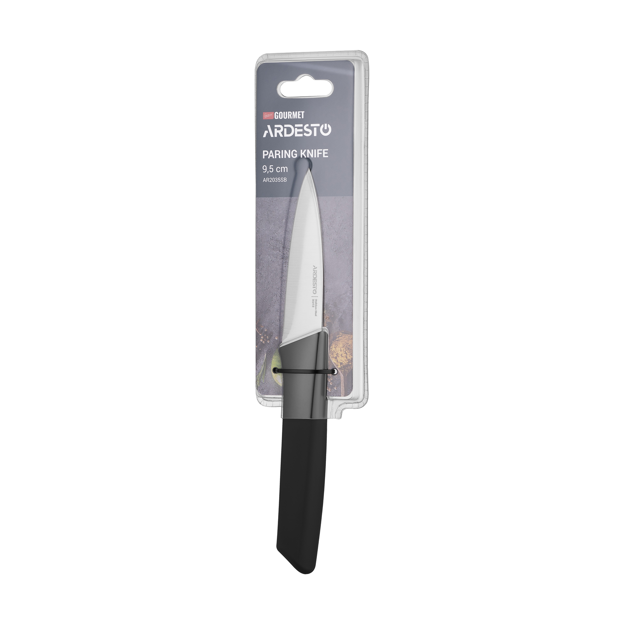Ніж для овочів Ardesto Gemini Gourmet чорний, 9.5 см (AR2035SB)